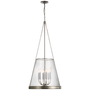 Reese 22" Pendant in Polished Nickel with Clear Restoration Glass