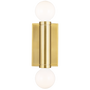 Beckham Modern Double Sconce, Burnished Brass