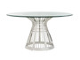 Riviera Stainless Dining Table With 60 Inch Glass Top