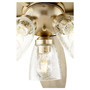 Breeze 52 3 Light Clear Seeded - Brass