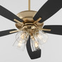 Breeze 52 4 Light Clear Seeded - Brass