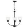 Reyes 3 Light Clear Seeded Chandelier- Black