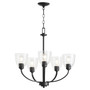 Reyes 5 Light Clear Seeded Chandelier- Black