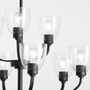 Reyes 9 Light Clear Seeded Chandelier- Black