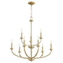 Reyes 9 Light Chandelierelier Chandelier - Brass