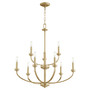 Reyes 9 Light Chandelierelier Chandelier - Brass