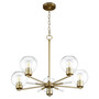 Volan 5 Light Chandelier - Brass
