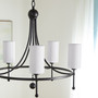 Lee Blvd 5 Light Bead Chandelier - Black