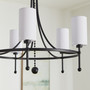 Lee Blvd 5 Light Bead Chandelier - Black