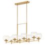 Lyon 8 Light Linear Chandelier- Brass