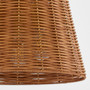 3 Light Wicker Semi Flush - Brass
