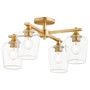 Veno 4 Light Ceiling Mount - Brass