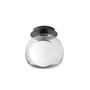 9" Clear with Opal Ceiling Mount - Black