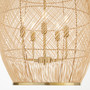 19X31 5 Light Rattan Pendant - Brass