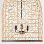 19X28 3 Light Rattan Pendant - Black