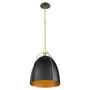 Jamie 15" Egg 1 Light Pendant - Matte Black