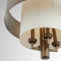4 Light Pendant with Cream Shade - Dark Brass