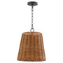 3 Light Wicker Pendant - Black
