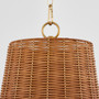 3 Light Wicker Pendant - Brass