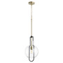 10" Textured Glass Pendant - Black/Brass
