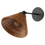 1 Light Small Wicker Wall Mount - Black