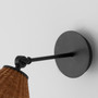 1 Light Small Wicker Wall Mount - Black