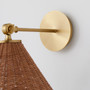 1 Light Small Wicker Wall Mount - Brass