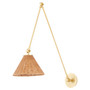 1 Light Large Wicker Wall Mount - Brass