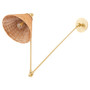 1 Light Large Wicker Wall Mount - Brass