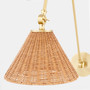 1 Light Large Wicker Wall Mount - Brass