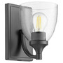 Enclave 1 Light Clear Seeded Wall Mount - Black