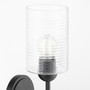 Charlotte 1 Light Glass Wall Mount - Black