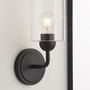 Charlotte 1 Light Glass Wall Mount - Black