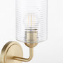 Charlotte 1 Light Glass Wall Mount - Brass