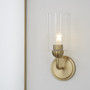 Charlotte 1 Light Glass Wall Mount - Brass