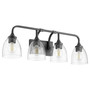 Enclave 4 Light Clear Seeded Vanity - Black