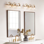 Reyes 3 Light Clear Seeded Vanity - Brass