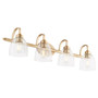 Reyes 4 Light Clear Seeded Vanity - Brass