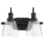 2 Light Clear Seededed Vanity - Black