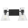 Beldar 2 Light Clear Vanity - Black