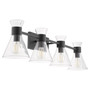 Beldar 4 Light Clear Vanity - Black