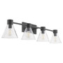 Beldar 4 Light Clear Vanity - Black