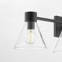 Beldar 4 Light Clear Vanity - Black