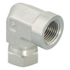PARKER Hydraulic Elbow, Swivel, NPTF x FNPSM Swivel End, 90 deg, Steel, Chromium 6 Free Plated, Domestic