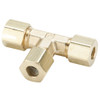 PARKER Union Tee, Compression End, -65 to 250 deg F, Brass, Forged, Union Tee, Pneumatic, 1/8 to 5/8 in