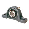 Pillow Block Ball Bearing Unit, Standard Duty, 2-Bolt Base Mount, Round Bore, Set Screw Locking