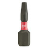 Screwdriver Bit, Insert, Square Point, 1 in Lg, Hex Shank, 1/4 in Shank, Alloy Steel, Black Phosphate, Black