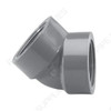 Elbow, 45 deg Elbow, FNPT End, SCH 80, 150 psi, Molded, PVC, Gray, 140 deg F, 1/2 to 1 in