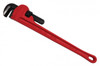 Straight Pipe Wrench, Heavy Duty, Hook and Heel Jaw, Alloy Steel Jaw, 180 deg Head, Standard, Red Handle