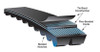 GATES V-Belt, 3VX Section Heavy Duty, 3VX Section, 0.39 in Wd Top, 0.31 in Thk, 3 -Rib, 3.82 in Min Dia Pulley, 3 -Band